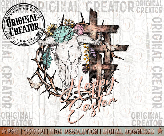 Western Happy Easter Boho Png