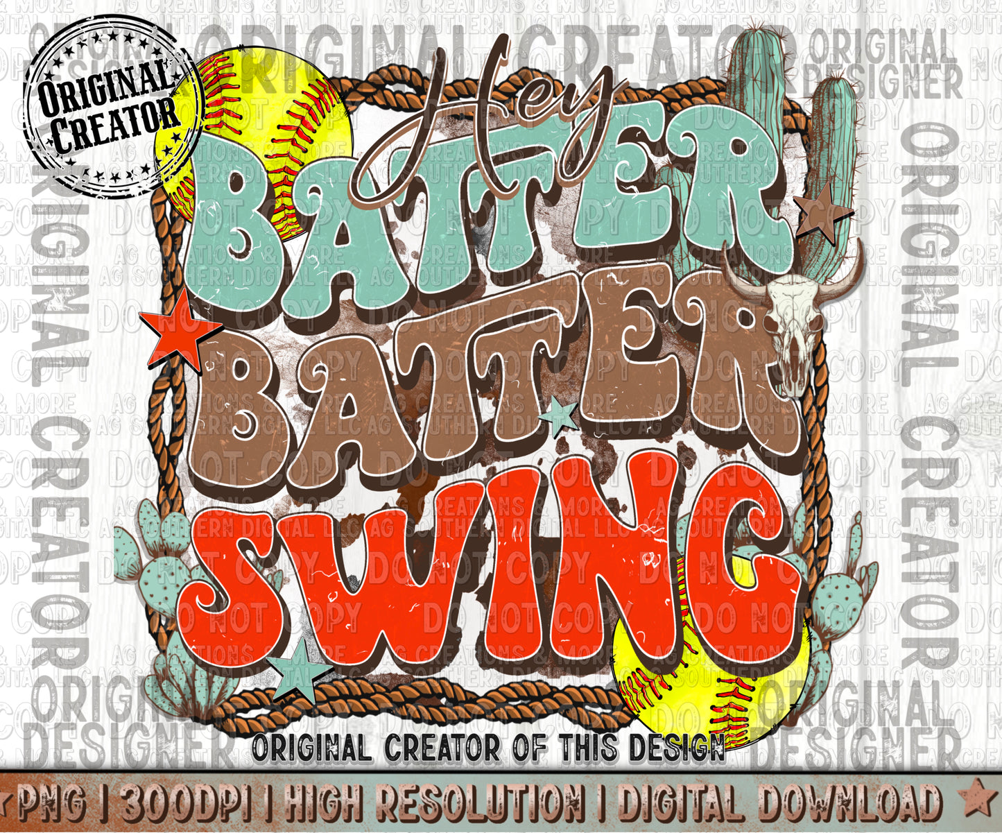 Copy of Western Softball Hey Swing Better Batter Png