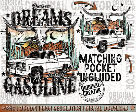 Runs on Dreams & Gasoline PNG Pocket Set