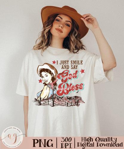 I Just Smile ann Say God Bless Png file