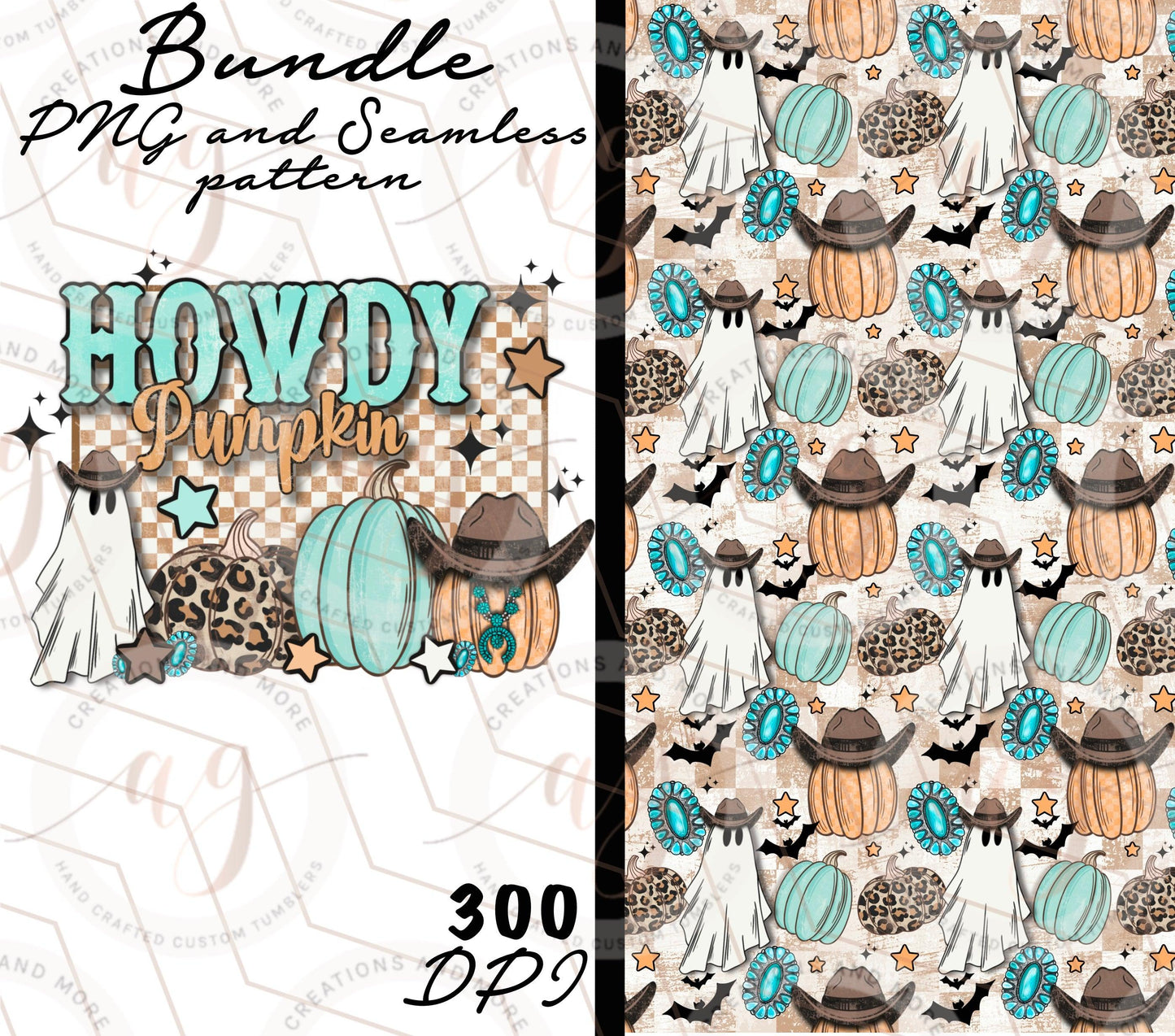 Western Halloween Bundle Seamless Pattern png