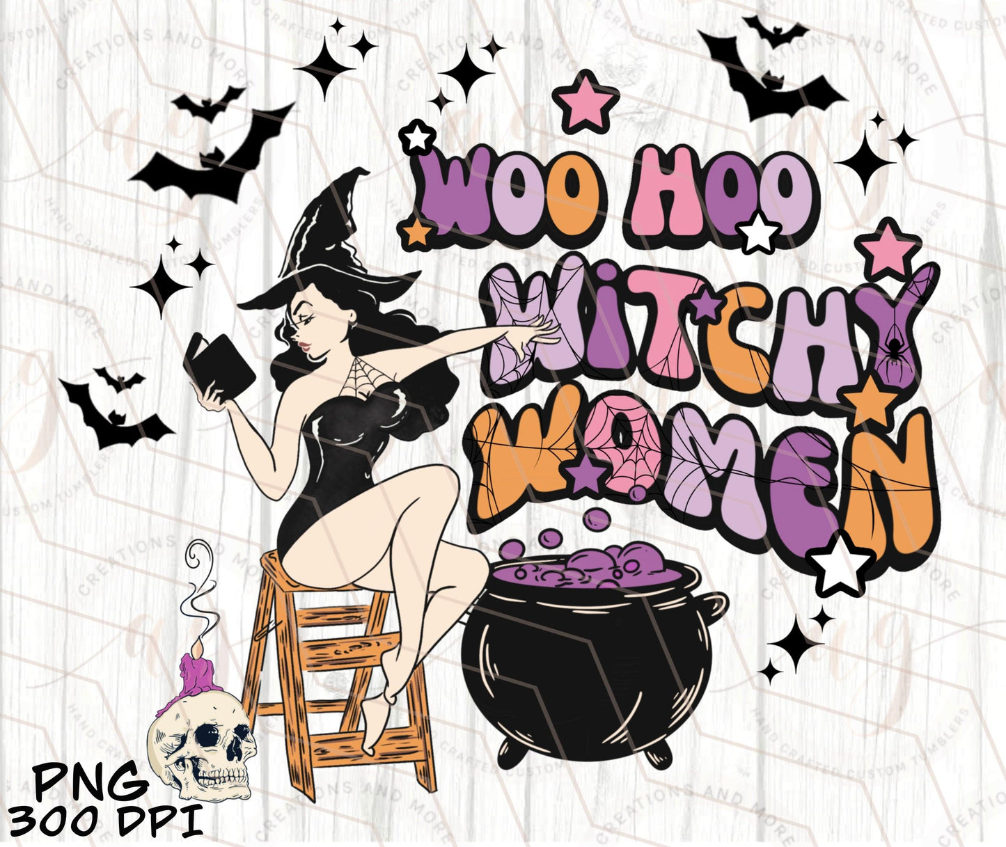 Halloween Png Retro Witch Witchy Women PNG