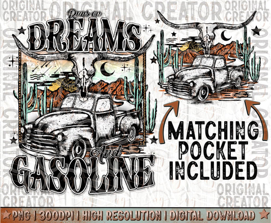 Runs on Dreams & Gasoline Farm Trucl PNG Pocket Set