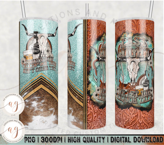 Last Night Boho Sublimation Tumbler Transfer
