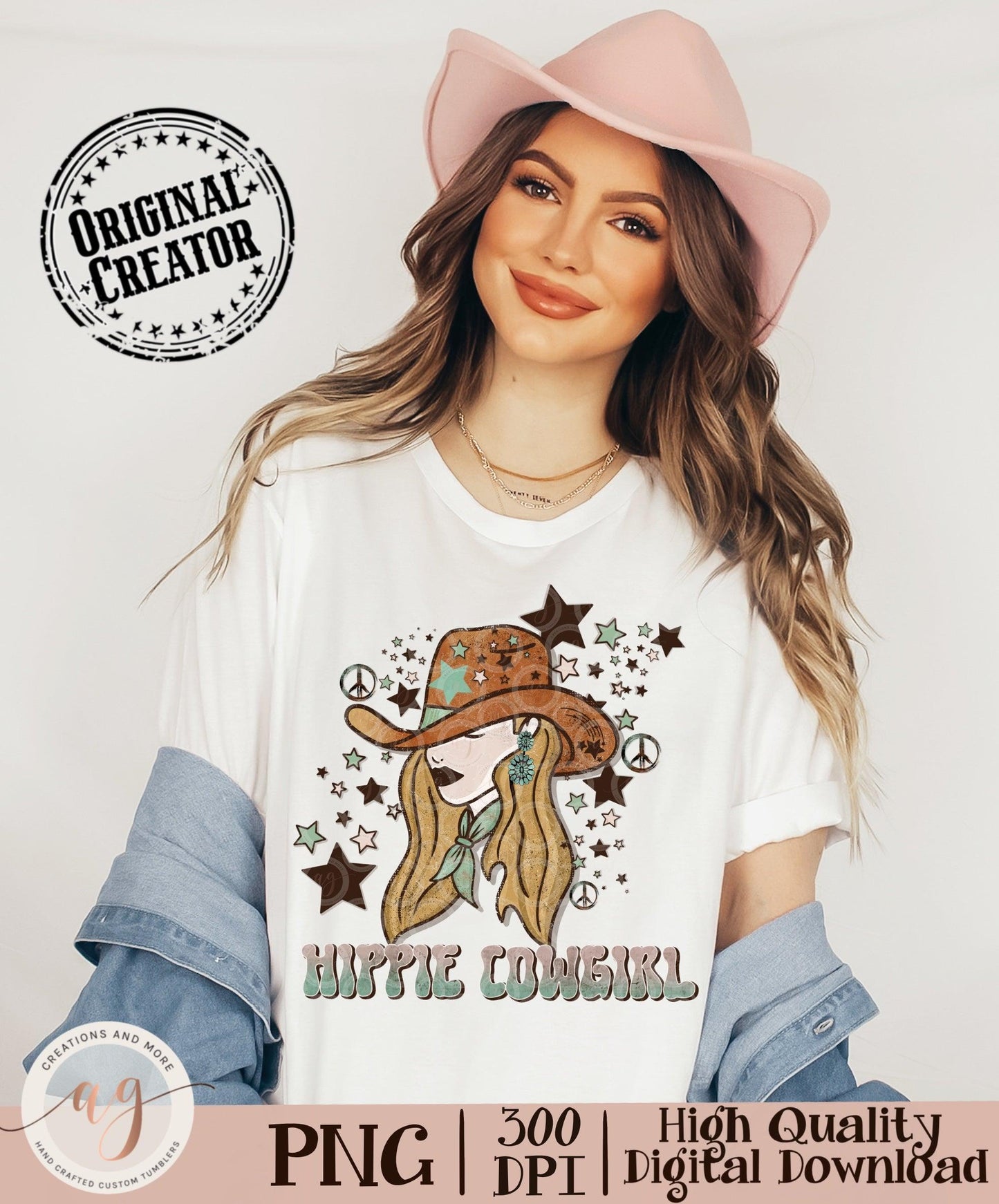 Western Hippie Cowgirl Png