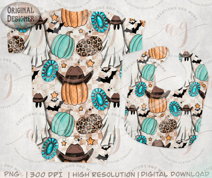 Western Halloween Bundle Seamless Pattern png