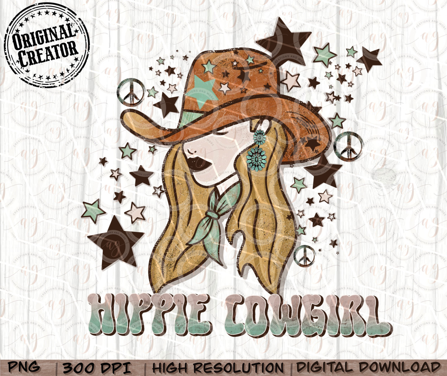 Western Hippie Cowgirl Png