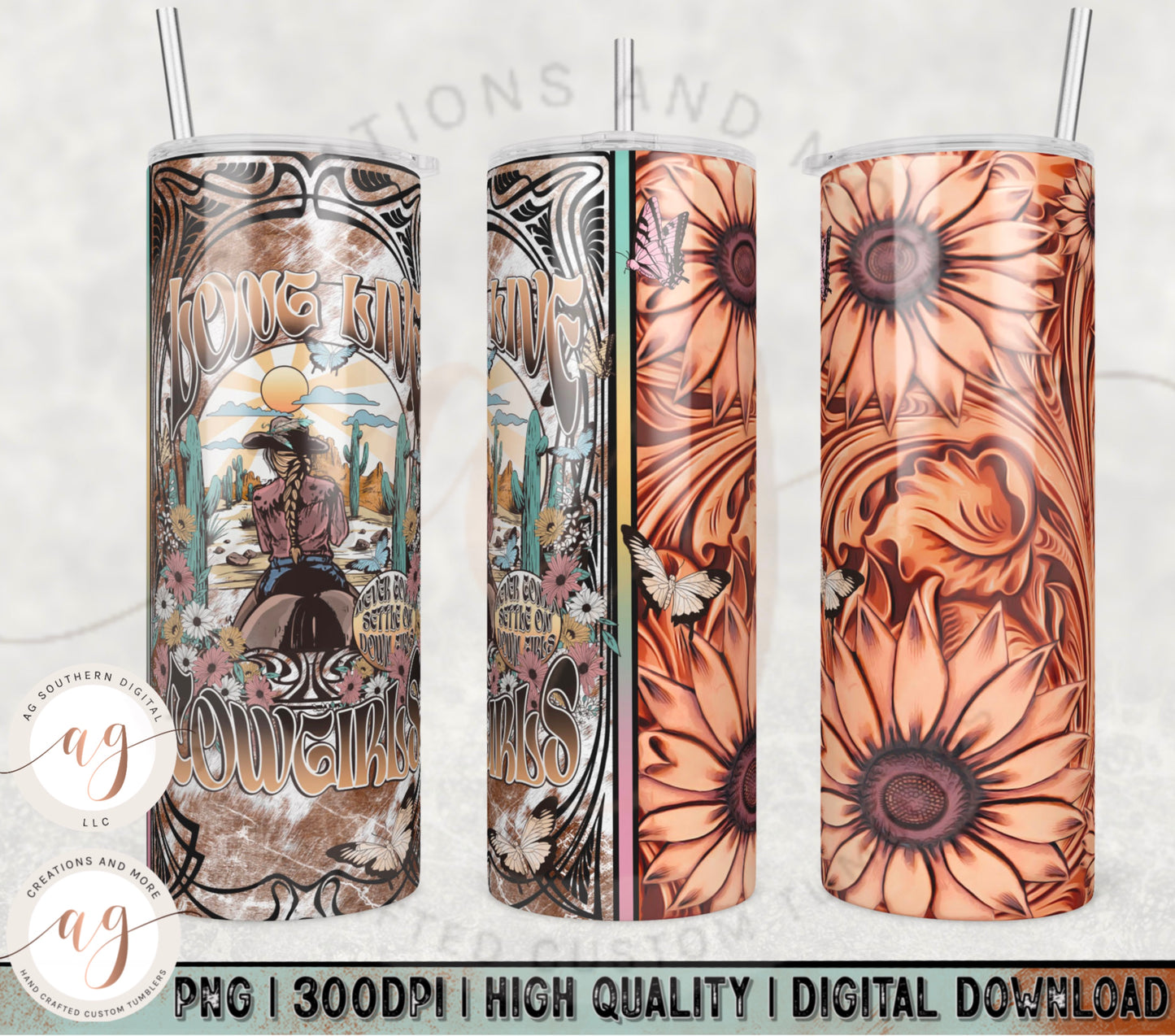 Long Live Cowgirls Sublimation Tumbler Transfer
