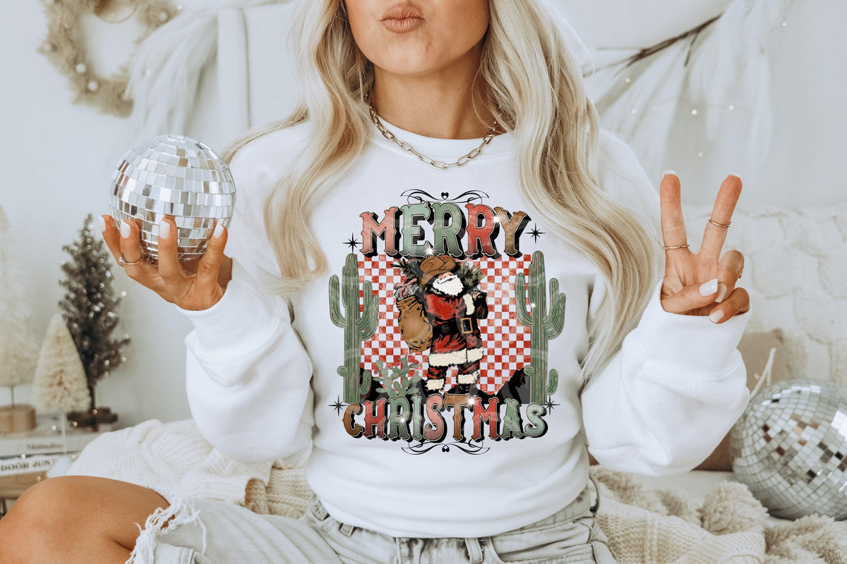 Western Retro Christmas Santa