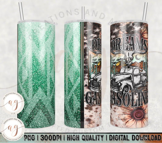 Runs on Dreams Sublimation Tumbler Transfer
