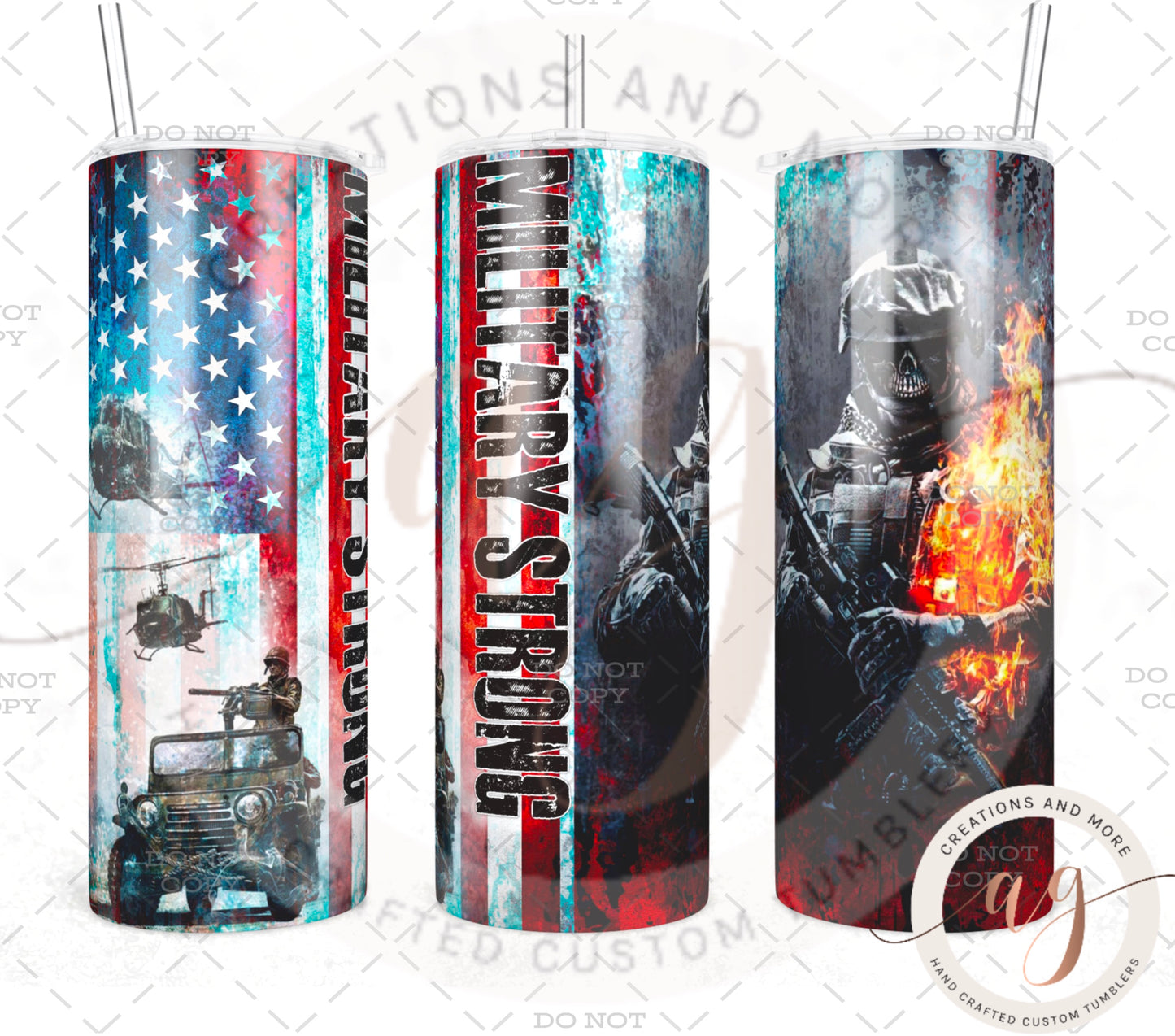 Military Strong Sublimation | PNG |Digital Download | 20oz Tumbler