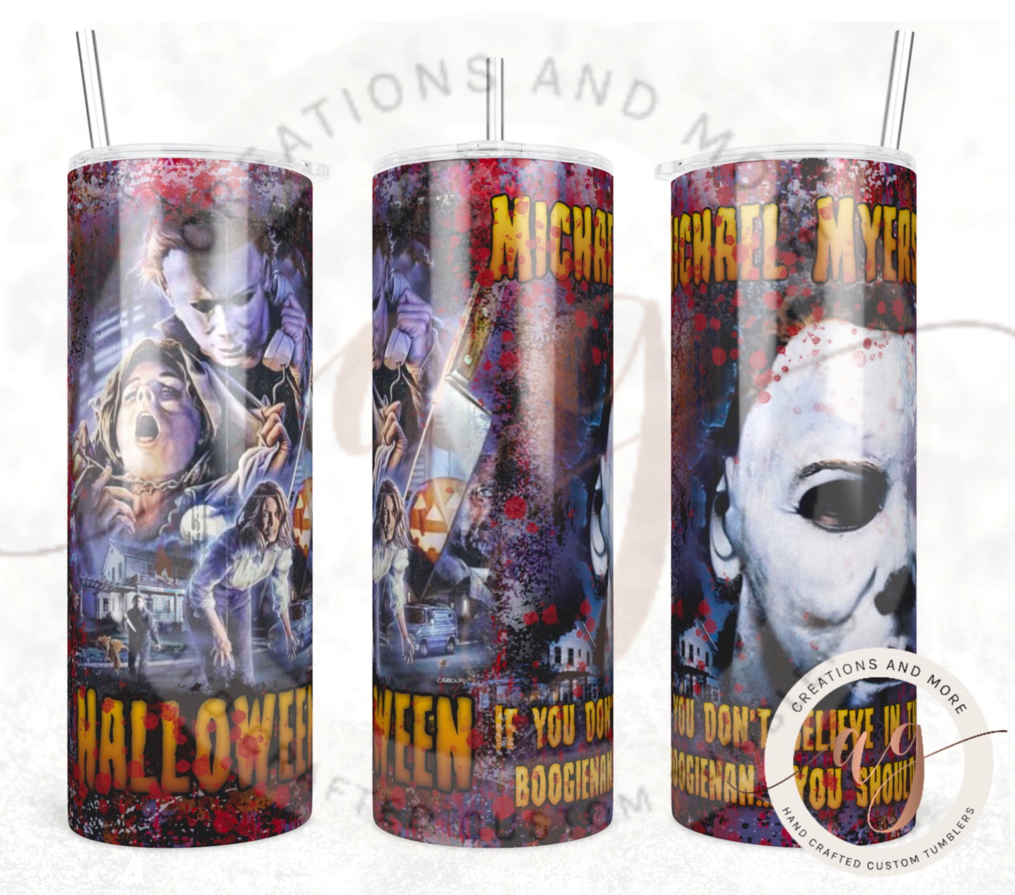 Halloween Michael Myers Sublimation Tumbler | PNG | Digital File | Horror Moive