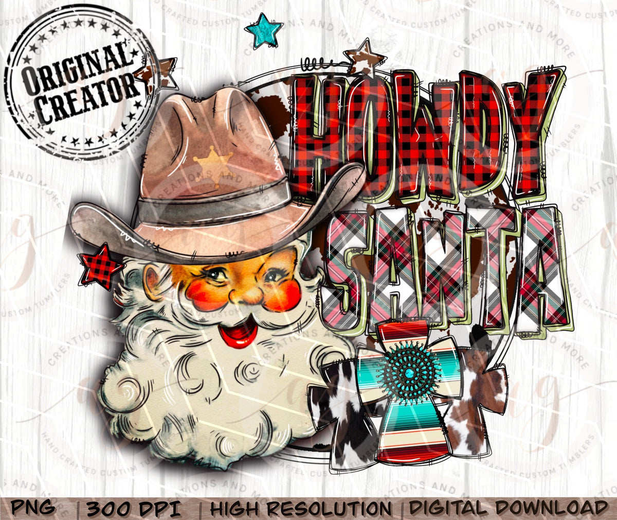 Western Christmas Cowboy Santa