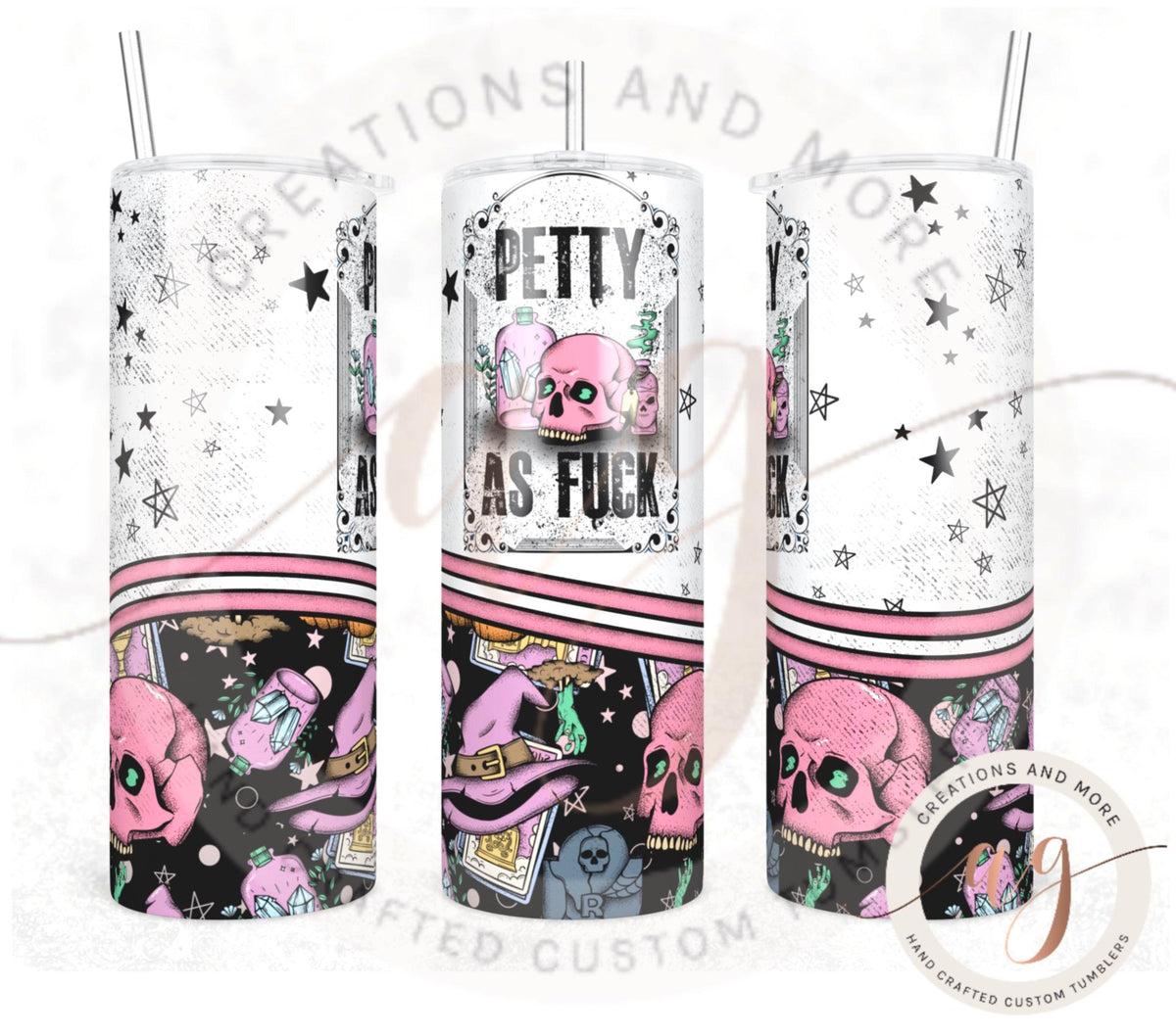 Skull Petty as F*** Sublimation Tumbler PNG | Digital File | Digital Download