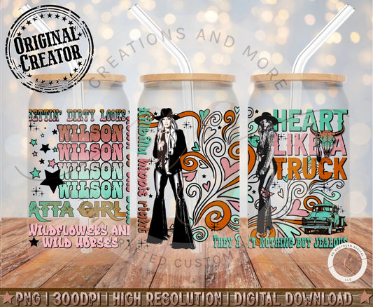 Hippie Cowgirl Glass Wrap Png