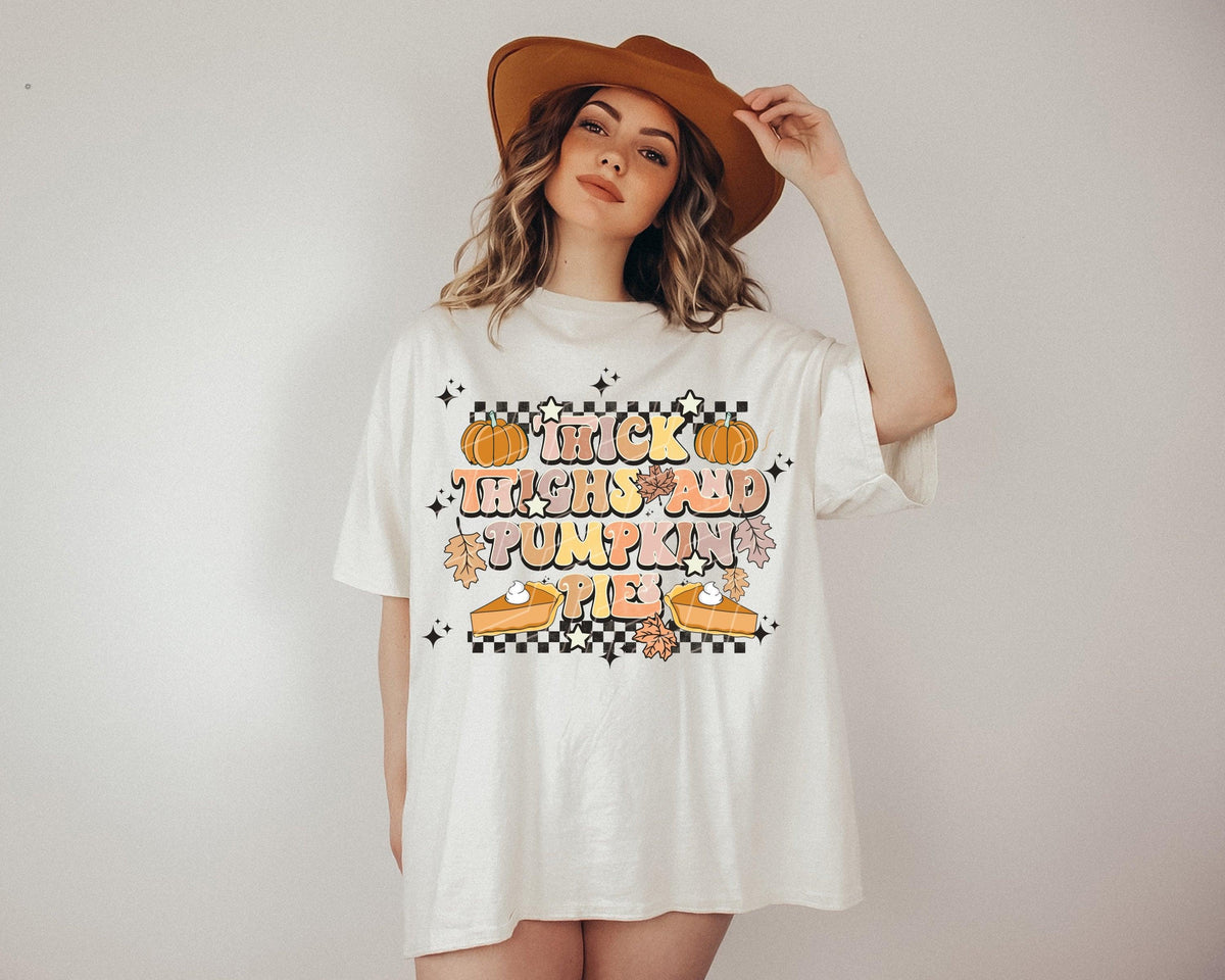 Fall Retro Thick Thighs and Pumpkin Pies Png