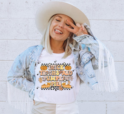 Fall Retro Thick Thighs and Pumpkin Pies Png