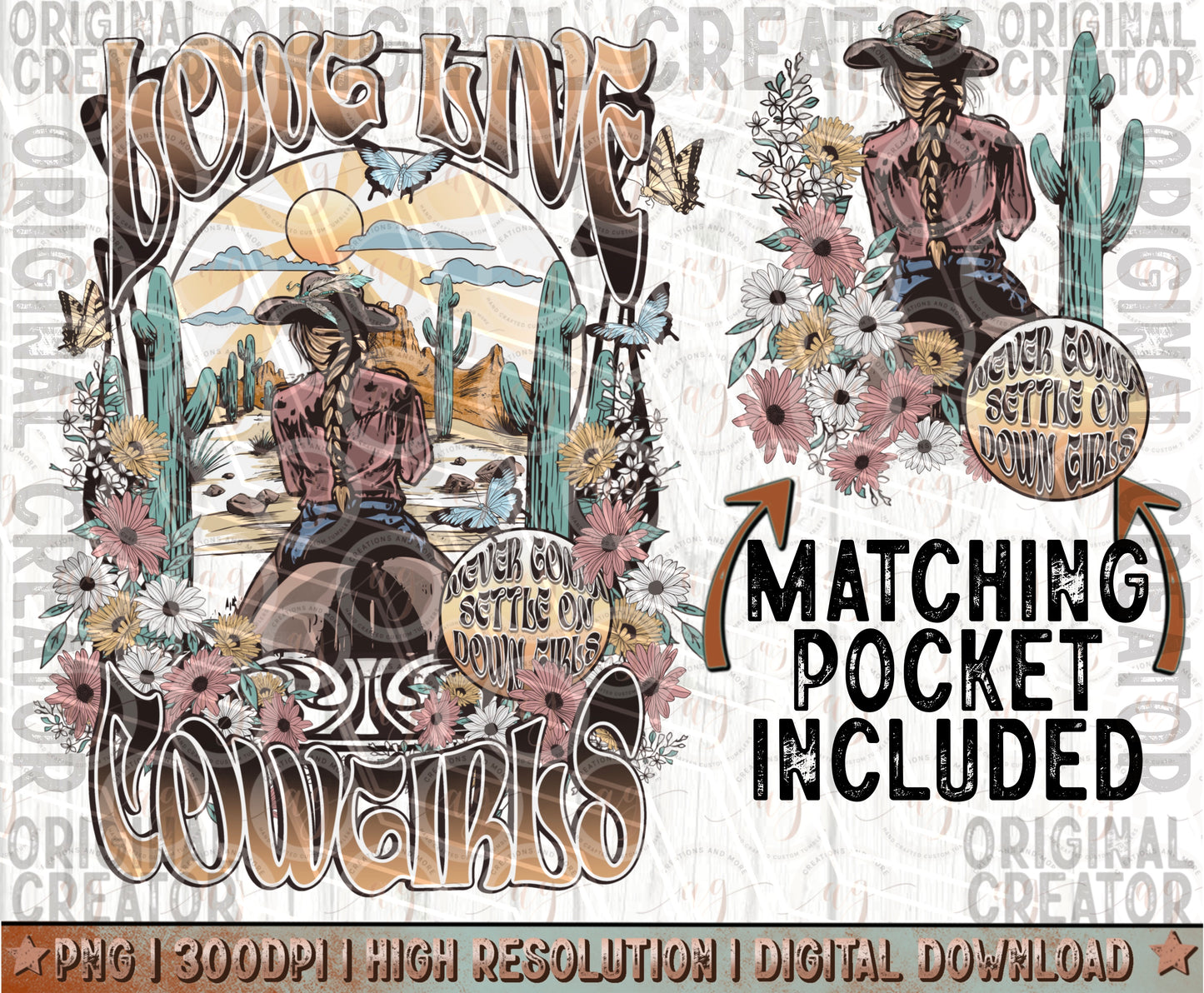 Long Live Cowgirls Pocket Set Png