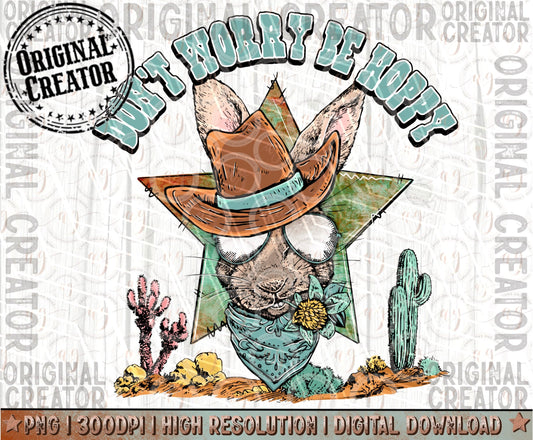 Western Easter Bunny Boy, Easter Don't Worry Be Hoppy Png