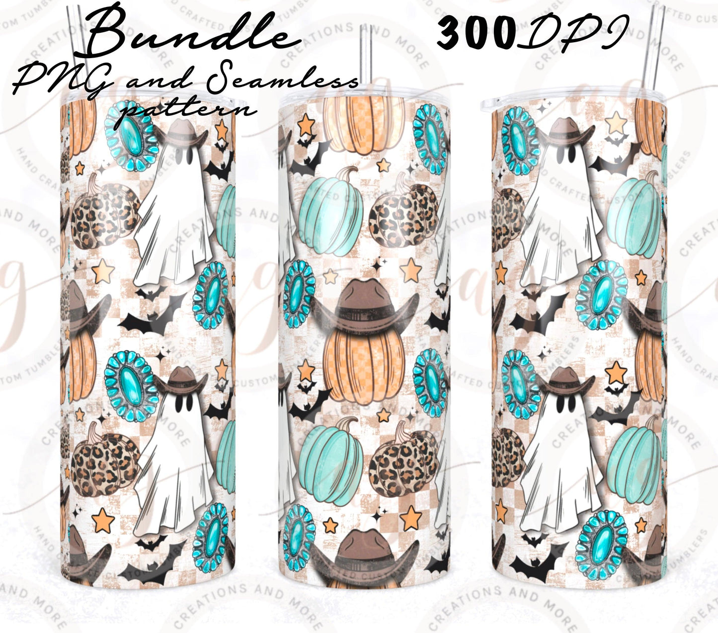 Western Halloween Bundle Seamless Pattern png