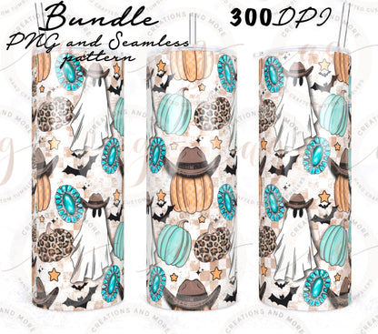 Western Halloween Bundle Seamless Pattern png