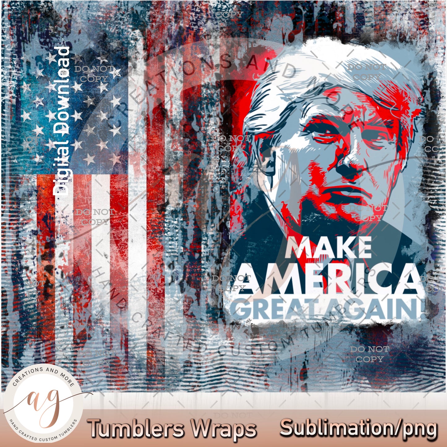 Trump Png Make America Great Again Tumbler Wrap png