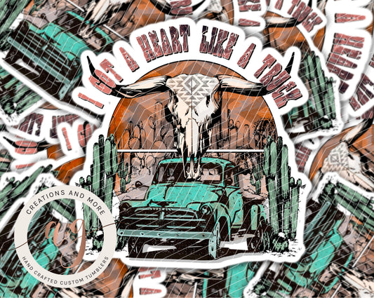Heart Like A Truck 3" Sticker